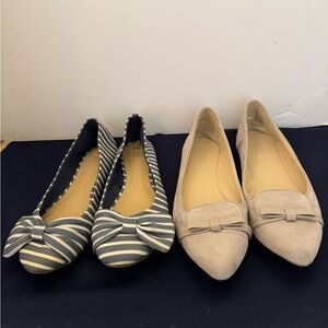 Two Pairs of Ladies Flats by Cato and Time and Tru Size 7.5